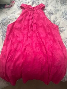 Lilly Pulitzer Hot Pink Paisley Halter Dress